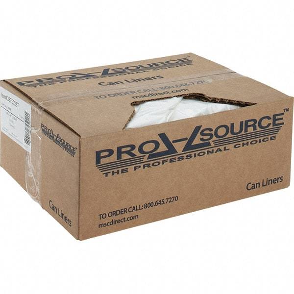 PRO-SOURCE - 2 mil Thick, Heavy-Duty Trash Bags - Linear Low-Density Polyethylene (LLDPE), Flat Pack Dispenser, 38" Wide x 48" High, Clear - A1 Tooling