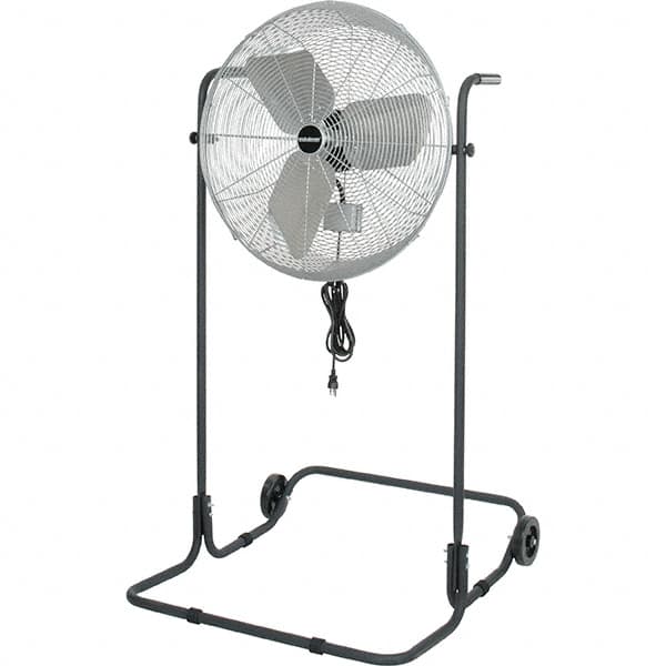 PRO-SOURCE - 24" Blade, 1/8 hp, 2,220 CFM, High Floor Stand Industrial Circulation Fan - Floor Stand, 115 Volts, 2.4 Amps, 3 Speed - A1 Tooling