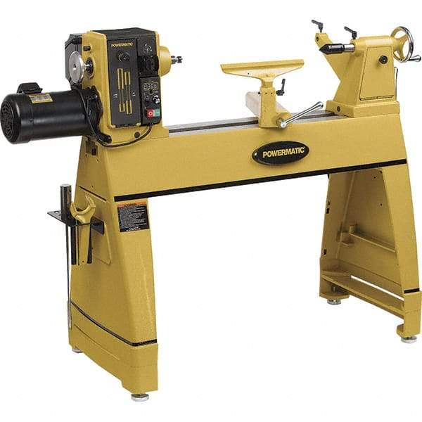 Powermatic - 20" Swing, 36" Between Centers, 220 Volt, Triple Phase Toolroom Lathe - 2MT Taper, 2 hp, 15 to 3,200 RPM, 5/8" Bore Diam, 36-1/2" Deep x 47" High x 81" Long - A1 Tooling