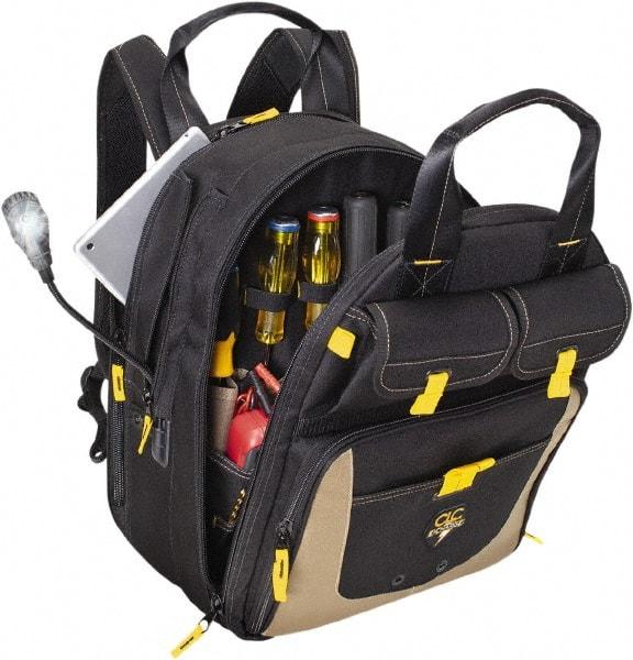 CLC - 36 Pocket Black & Khaki Polyester Backpack Tool Bag - 13" Wide x 10-1/4" Deep x 17" High - A1 Tooling