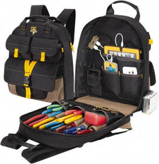 CLC - 23 Pocket Black & Khaki Polyester Backpack Tool Bag - 14" Wide x 6" Deep x 18-3/4" High - A1 Tooling