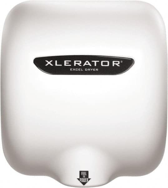 Excel Dryer - 1450 Watt White Finish Electric Hand Dryer - 110/120 Volts, 12.2 Amps, 11-3/4" Wide x 12-11/16" High x 6-11/16" Deep - A1 Tooling