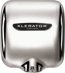 Excel Dryer - 1490 Watt Silver Finish Electric Hand Dryer - 208/277 Volts, 6.2 Amps, 11-3/4" Wide x 12-11/16" High x 6-11/16" Deep - A1 Tooling