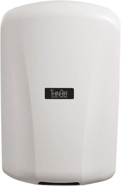 Excel Dryer - 915 Watt White Finish Electric Hand Dryer - 110/120 Volts, 7.7 Amps, 9-5/32" Wide x 13-15/16" High x 4" Deep - A1 Tooling