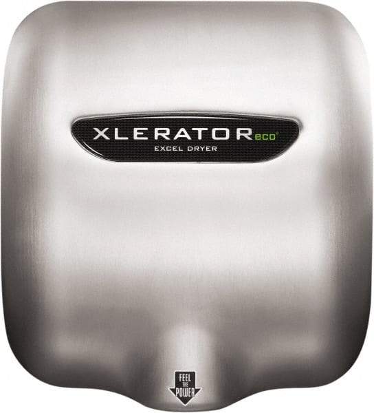 Excel Dryer - 500 Watt Silver Finish Electric Hand Dryer - 208/277 Volts, 2.2 Amps, 11-3/4" Wide x 12-11/16" High x 6-11/16" Deep - A1 Tooling