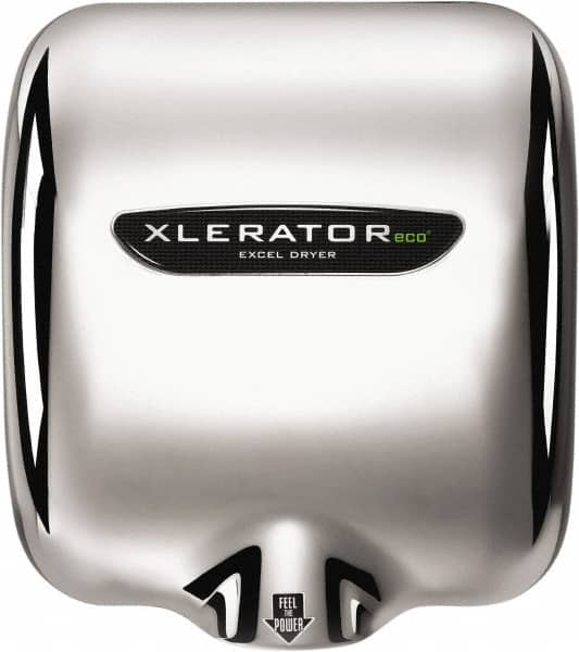 Excel Dryer - 500 Watt Silver Finish Electric Hand Dryer - 208/277 Volts, 2.2 Amps, 11-3/4" Wide x 12-11/16" High x 6-11/16" Deep - A1 Tooling