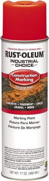 Rust-Oleum - 17 fl oz Red/Orange Paint & Primer - 400' Coverage at 1" Wide, Solvent Base Formula, >500 gL VOC - A1 Tooling