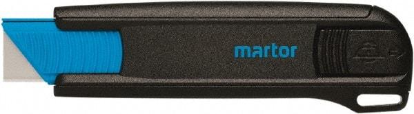 Martor USA - Retractable Utility Knife - 1.53" Blade, Black & Blue Polycarbonate Handle, 1 Blade Included - A1 Tooling