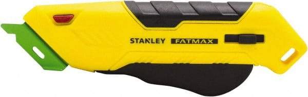 Stanley - Retractable Box Cutter - 2.175" Steel Blade, Yellow & Black Bi-Material Handle, 4 Blades Included - A1 Tooling