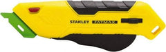 Stanley - Retractable Box Cutter - 2.175" Steel Blade, Yellow & Black Bi-Material Handle, 4 Blades Included - A1 Tooling