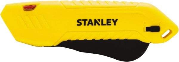 Stanley - Retractable Safety Utility Knife - 2.175" Steel Blade, Yellow & Black Plastic Handle, 1 Blade Included - A1 Tooling