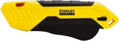 Stanley - Retractable Safety Utility Knife - 2.175" Steel Blade, Yellow & Black Bi-Material Handle, 1 Blade Included - A1 Tooling