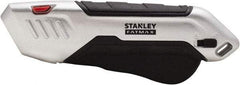 Stanley - Retractable Safety Utility Knife - 2.175" Steel Blade, Silver & Black Ergonomic Non-slip Grips Handle, 1 Blade Included - A1 Tooling