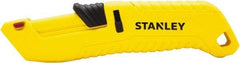 Stanley - Retractable Safety Utility Knife - 2.175" Steel Blade, Yellow & Black Contoured Plastic Handle, 4 Blades Included - A1 Tooling