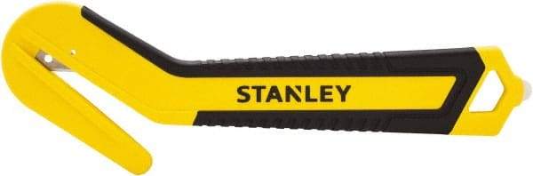 Stanley - Recessed/Concealed Fixed Blade Safety Cutter - 0.394" Steel Blade, Yellow & Black Bi-Material Handle, 1 Blade Included - A1 Tooling