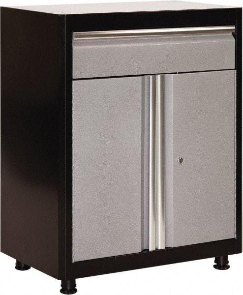 Sandusky Lee - 3 Shelf Base Storage Cabinet - Steel, 30" Wide x 18" Deep x 36" High, Black/Multi-Granite - A1 Tooling