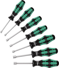 Wera - 7 Piece, 5 to 13mm Nut Driver Set - Hollow Shaft, Ergonomic Handle - A1 Tooling