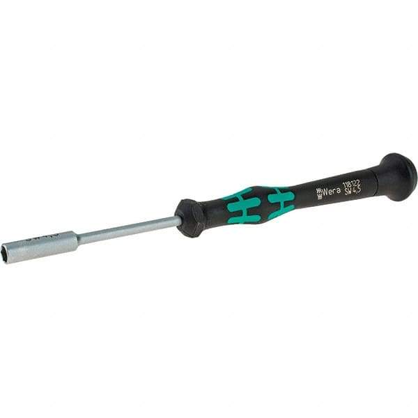 Wera - 4.5mm Solid Shaft Precision Nutdriver - Cushion Grip Handle, 6-1/4" OAL - A1 Tooling