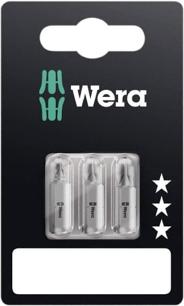 Wera - 3 Piece, 1/4" Drive Screwdriver Bit Set - #1, #2 & #3 Phillips - A1 Tooling