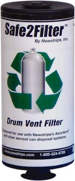 Made in USA - Trash Compactor/Crusher Carbon Filter Assembly - 4" Wide x 4" Long x 9" High, For Any 55 or 30 Gal Drum, 10004840 Aerovent Can Disposal Systems - A1 Tooling