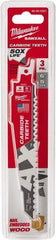 Milwaukee Tool - 6" Long x 1" Thick, Carbide Reciprocating Saw Blade - Tapered Profile, 5 TPI, Toothed Edge, Universal Shank - A1 Tooling