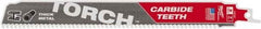 Milwaukee Tool - 9" Long x 1" Thick, Carbide Reciprocating Saw Blade - Straight Profile, 7 TPI, Toothed Edge, Universal Shank - A1 Tooling