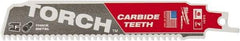 Milwaukee Tool - 6" Long x 1" Thick, Carbide Reciprocating Saw Blade - Straight Profile, 7 TPI, Toothed Edge, Universal Shank - A1 Tooling