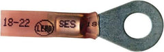 Made in USA - 22-18 AWG Partially Insulated Solder Connection Closed Eyelet Ring Terminal - 1/4" Stud, 1-1/2" OAL x 0.55" Wide, Tin Plated Copper Contact - A1 Tooling