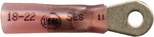 Made in USA - 22-18 AWG Partially Insulated Solder Connection Closed Eyelet Ring Terminal - #6 Stud, 1-1/4" OAL x 0.35" Wide, Tin Plated Copper Contact - A1 Tooling