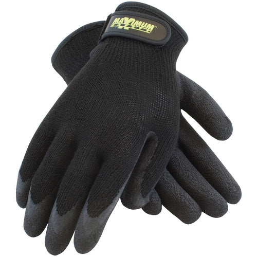 ‎39-C1375/S Seamless Knits - Maximum Safety - 10G Black Polyester Shell - Black Latex Crinkle Grip