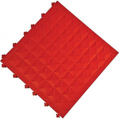 Ergo Advantage - 18" Long x 18" Wide x 1" Thick, Anti-Fatigue Modular Matting Anti-Fatigue Flooring - 2 Interlocking Sides, Red, For Dry Areas - A1 Tooling