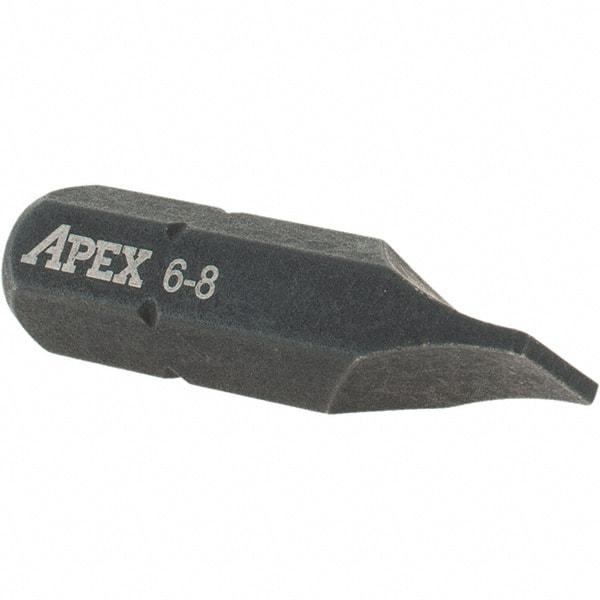 Apex - 1/4" Blade Width, 1/4" Drive, Slotted Screwdriver Bit - 1" OAL - A1 Tooling