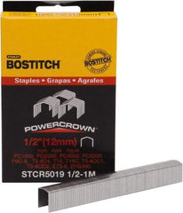 Stanley Bostitch - 1/2" Long x 7/16" Wide, 24 Gauge Crowned Construction Staple - Steel, Chisel Point - A1 Tooling