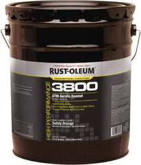 Rust-Oleum - 5 Gal Safety Orange Gloss Finish Acrylic Enamel Paint - 150 to 270 Sq Ft per Gal, Interior/Exterior, Direct to Metal - A1 Tooling