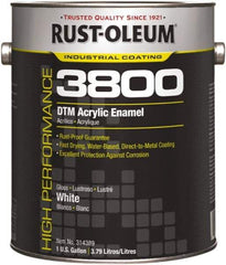 Rust-Oleum - 1 Gal White Gloss Finish Acrylic Enamel Paint - 150 to 270 Sq Ft per Gal, Interior/Exterior, Direct to Metal - A1 Tooling