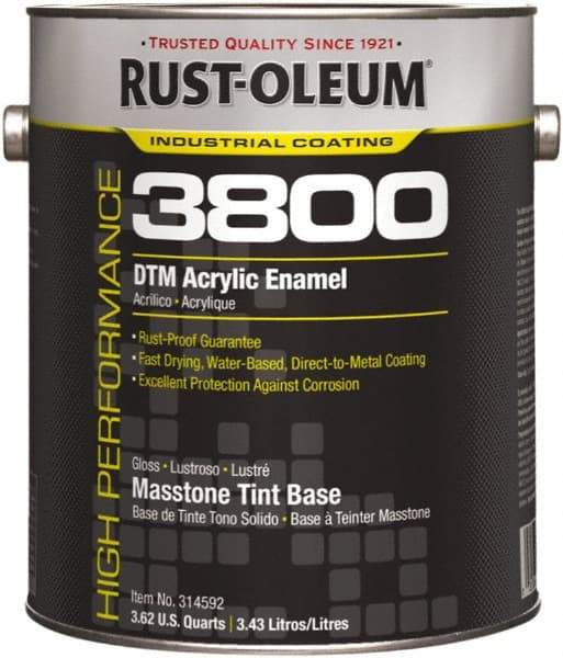 Rust-Oleum - 1 Gal Masstone Tint Base Gloss Finish Acrylic Enamel Paint - 150 to 270 Sq Ft per Gal, Interior/Exterior, Direct to Metal - A1 Tooling