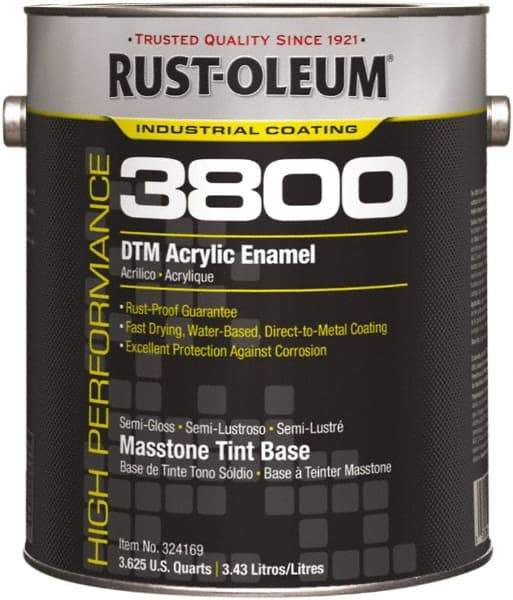 Rust-Oleum - 1 Gal Masstone Tint Base Semi Gloss Finish Acrylic Enamel Paint - 150 to 270 Sq Ft per Gal, Interior/Exterior, Direct to Metal - A1 Tooling