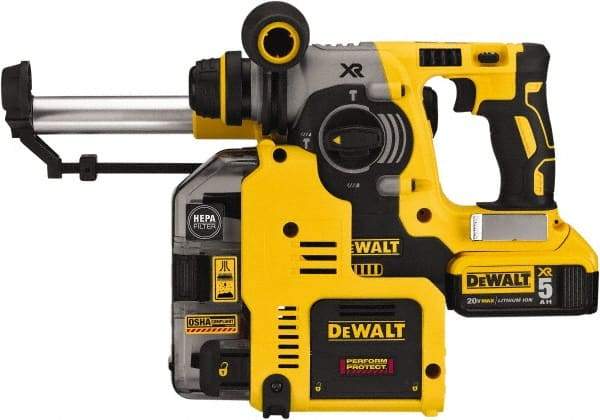 DeWALT - 20 Volt 1" Keyless Chuck Cordless Rotary Hammer - 0 to 4,600 BPM, 0 to 1,100 RPM, Reversible - A1 Tooling