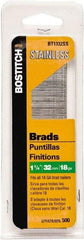 Stanley Bostitch - 18 Gauge 0.05" Shank Diam 1-1/4" Long Brad Nails for Power Nailers - Steel, Bright Finish, Ring Shank, Straight Stick Adhesive Collation, Brad Head, Chisel Point - A1 Tooling