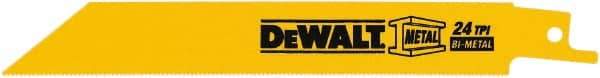 DeWALT - 4" Long x 3/4" Thick, Bi-Metal Reciprocating Saw Blade - Straight Profile, 24 TPI, Toothed Edge, Tang Shank - A1 Tooling