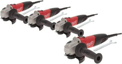 Milwaukee Tool - 4-1/2" Wheel Diam, 11,000 RPM, Corded Angle & Disc Grinder - 5/8-11 Spindle, 120 Volts, 7 Amps, Front Exhaust - A1 Tooling