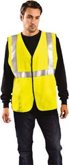 OccuNomix - Size 5XL Flame Resistant/Retardant Yellow Solid General Purpose Vest - 60 to 62" Chest, ANSI 107-2015, NFPA 2112, ASTM F1506, ATPV=8.6 cal/Sq cm, NFPA 70E/HRC=2, Hook & Loop Closure, 1 Pocket, Modacrylic/Aramid Blend - A1 Tooling