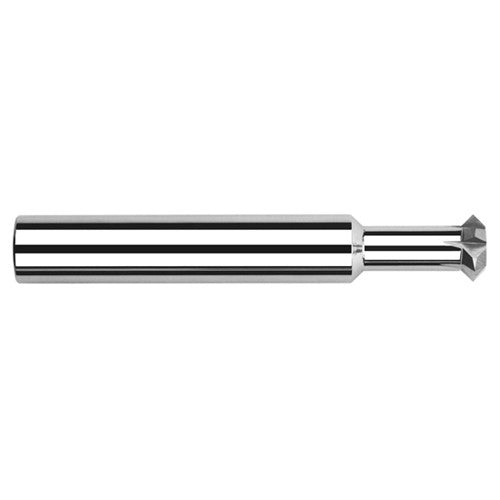 Double Angle Shank Cutters - 0.6250″ (5/8″) Cutter Diameter × 0.1440″ Width × 0.7500″ (3/4″) Neck Length Carbide Double Angle Shank Cutter, 6 Flutes - Exact Industrial Supply