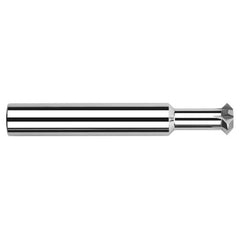 Double Angle Shank Cutters - 0.6250″ (5/8″) Cutter Diameter × 0.1440″ Width × 0.7500″ (3/4″) Neck Length Carbide Double Angle Shank Cutter, 6 Flutes - Exact Industrial Supply