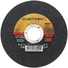 3M - 4-1/2" 60 Grit Ceramic Cutoff Wheel - 0.04" Thick, 7/8" Arbor, 13,300 Max RPM, Use with Angle Grinders - A1 Tooling