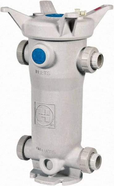 Hayward - 2 Inch Pipe, Threaded End Connections, 31-7/8 Inch Long, Cartridge Filter Housing without Cartridge - 100 Max GPM Flow Rate, 150 psi Max Working Pressure, GFPP per ASTM D4101, Cell Class 85580 Grade, Polypropylene Housing - A1 Tooling