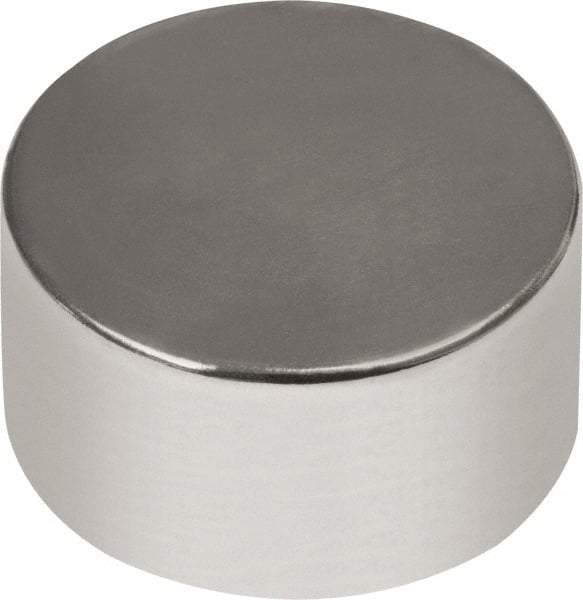 Mag-Mate - 3/8" Diam x 1/4" High Neodymium Rare Earth Magnet - 6.86 Lb Max Capacity, 180°F Max, Nickel Plated - A1 Tooling