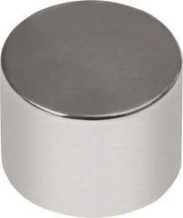 Mag-Mate - 3/8" Diam x 3/8" High Neodymium Rare Earth Magnet - 7.96 Lb Max Capacity, 180°F Max, Nickel Plated - A1 Tooling