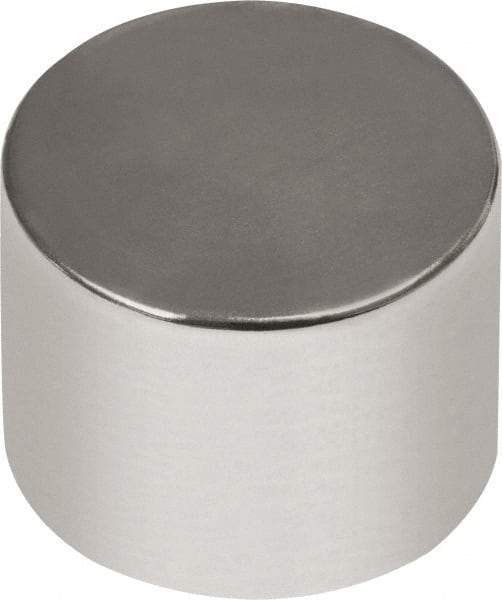 Mag-Mate - 1/4" Diam x 1/4" High Neodymium Rare Earth Magnet - 3.35 Lb Max Capacity, 180°F Max, Nickel Plated - A1 Tooling