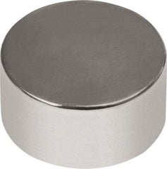 Mag-Mate - 1/4" Diam x 1/8" High Neodymium Rare Earth Magnet - 2.3 Lb Max Capacity, 180°F Max, Nickel Plated - A1 Tooling